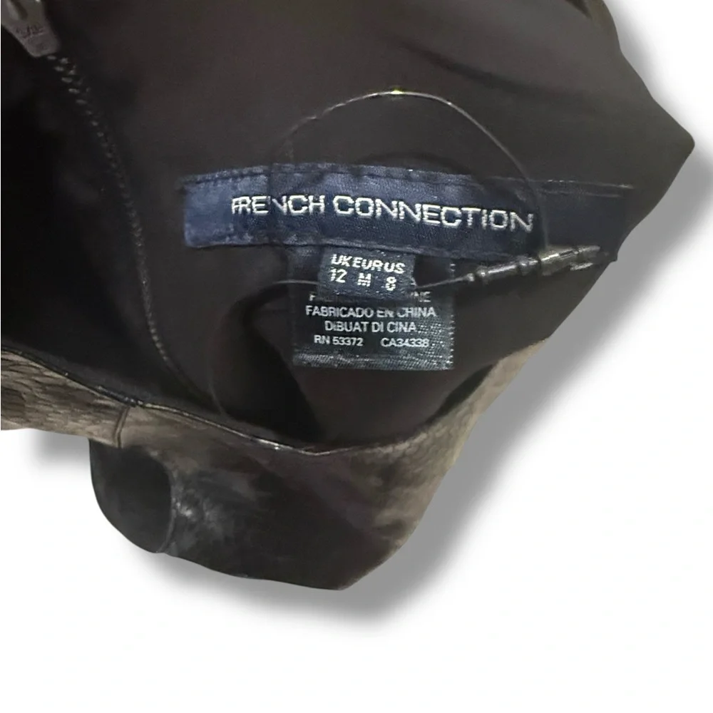 **NWOT**French Connection Sundae Croc Embossed Faux Leather Mini Dress - Picture 3 of 3